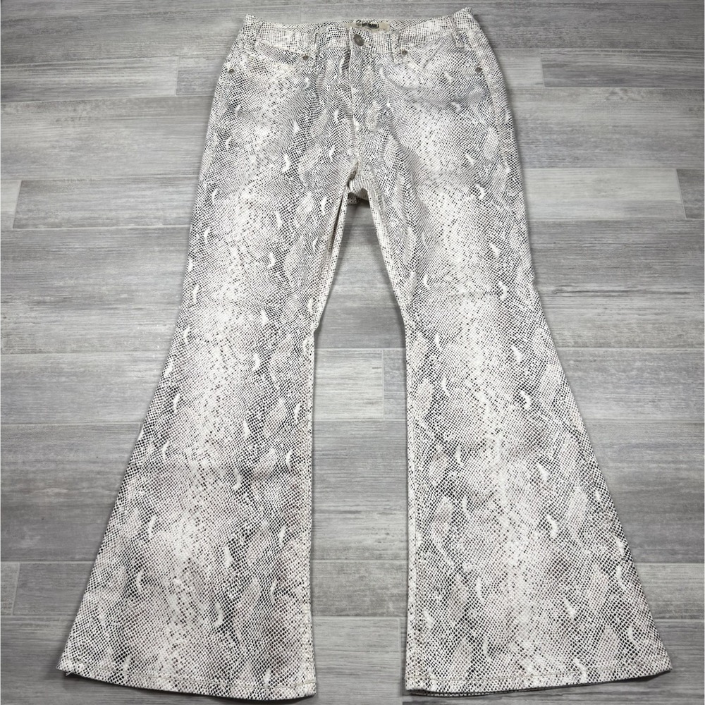Rock & Roll Cowgirl High Rise Bell Bottom Jeans 30 X 30 Snakeskin Rodeo Festival